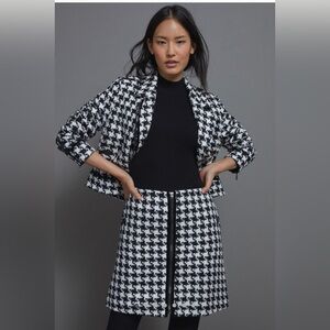 by Anthropologie Evira Houndstooth Shine Mini Skirt